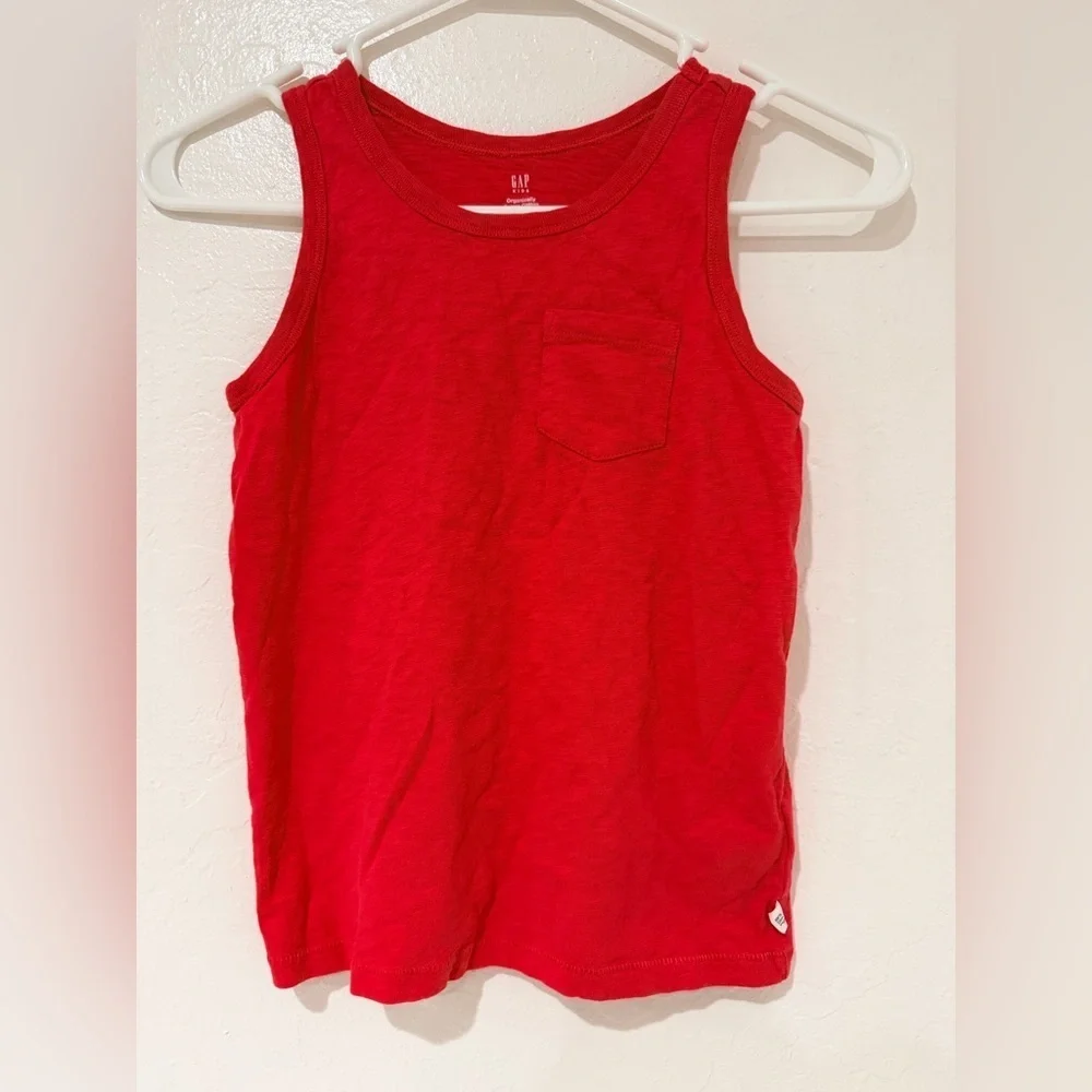 GAP Kids Red Tank Top Organically Grown Cotton Size S (6-7)